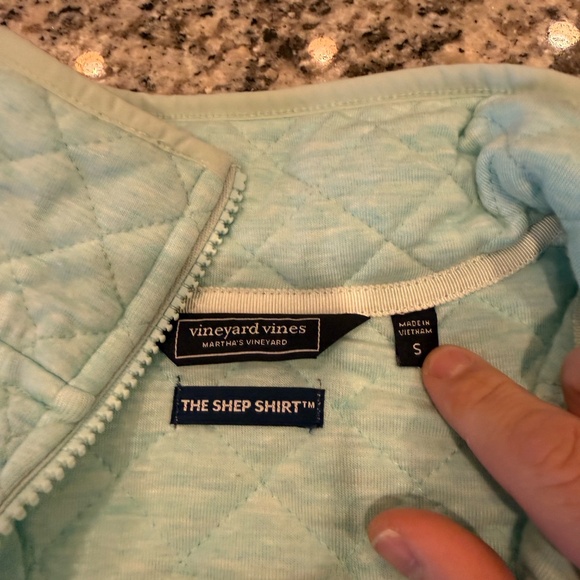 Vineyard Vines Women's Quilted Dreamcloth Shep Shirt Mint Blue - Small - Picture 3 of 7